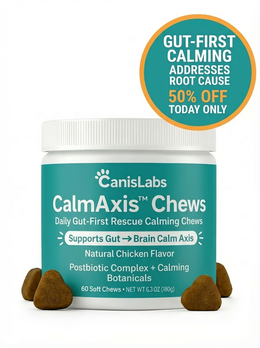 Stop Gut Dysfunction  CAUSING Your Dog's Behavior Problems with CalmAxis™ Postbiotic Chews